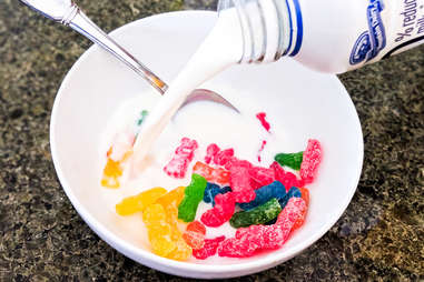 Sour Patch Kids in milk