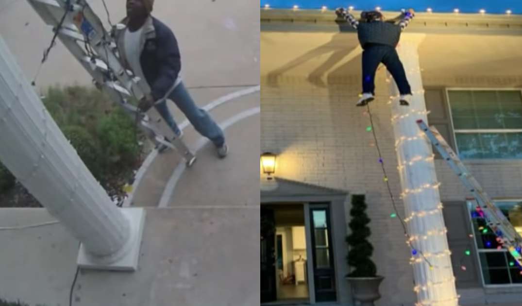 Man Mistakes Christmas Vacation Decoration & Tries to Save Falling Man