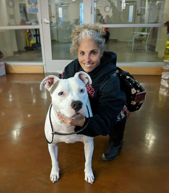 Valcor the deaf dog and his new mom