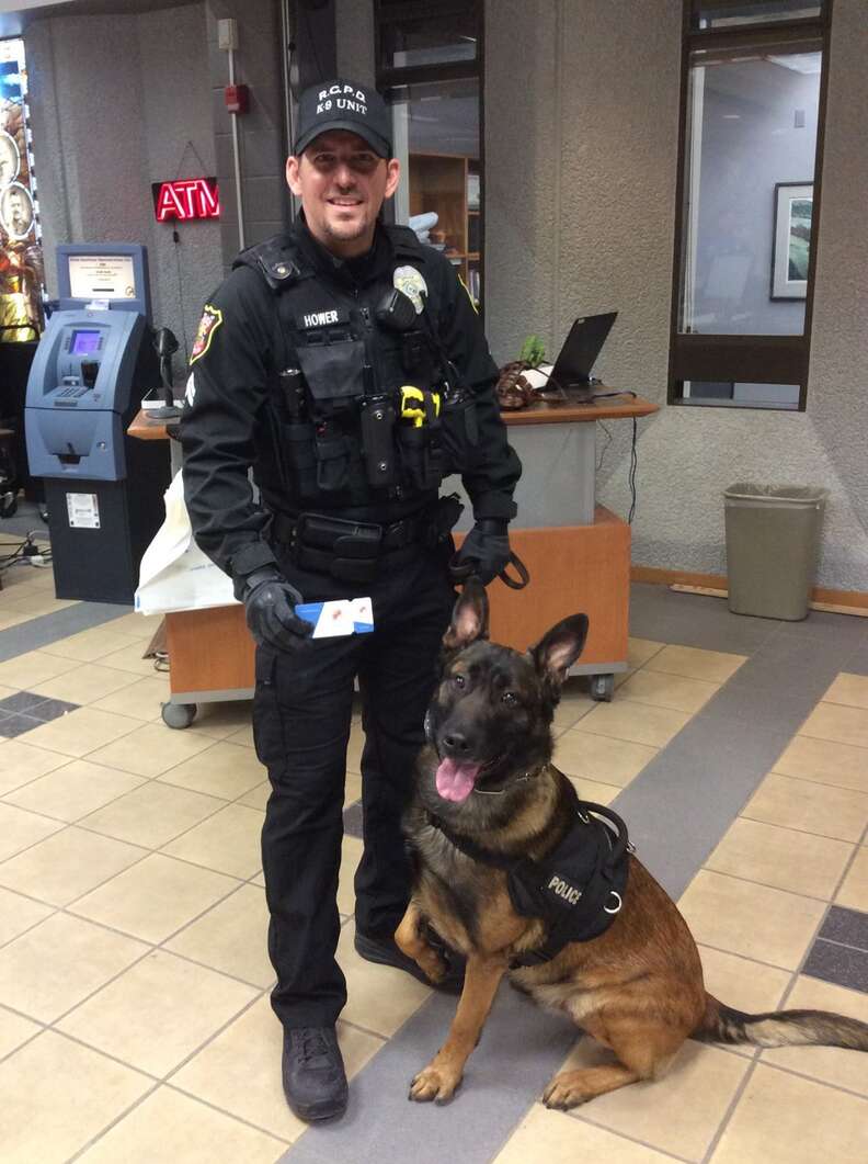 Police dog Jary and his handler Senior Officer Hower