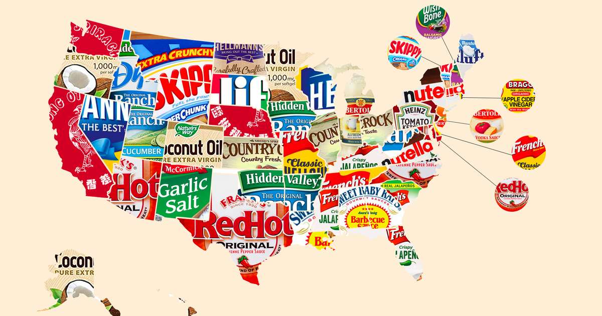 Most Popular Condiment in Every State Revealed by Map - Thrillist
