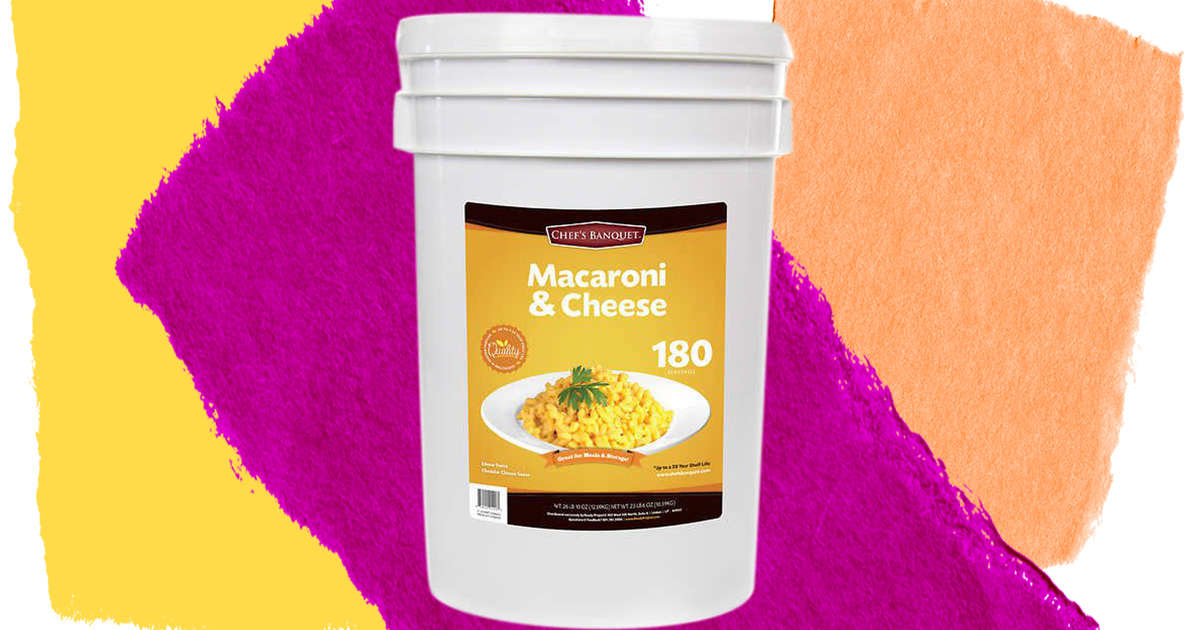 Costco Sells 27 Pound Buckets of Mac & Cheese With 20 Year Shelf Life