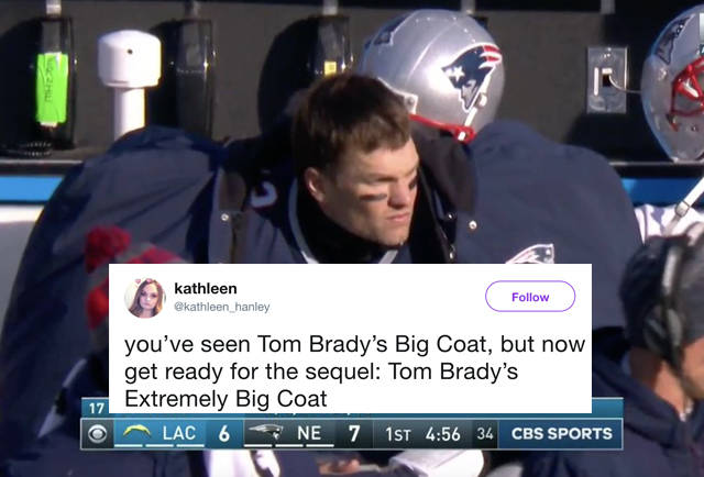 Tom Brady's coat keeps getting bigger 