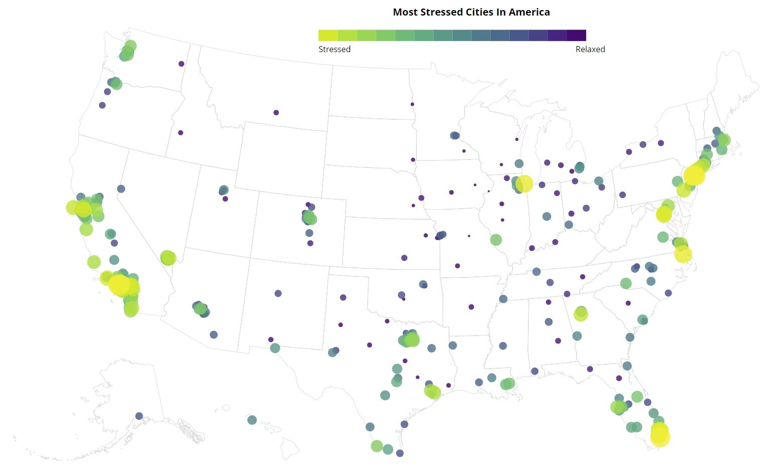 Most Stressed Cities in US of 2019, Ranked and Mapped - Thrillist