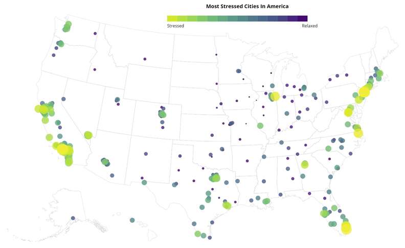 Most Stressed Cities In Us Of 2019 Ranked And Mapped Thrillist 4323