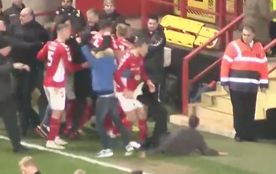 Fan Kick Definition Soccer Fan Kicks Winning Player in the Balls While Celebrating - Thrillist