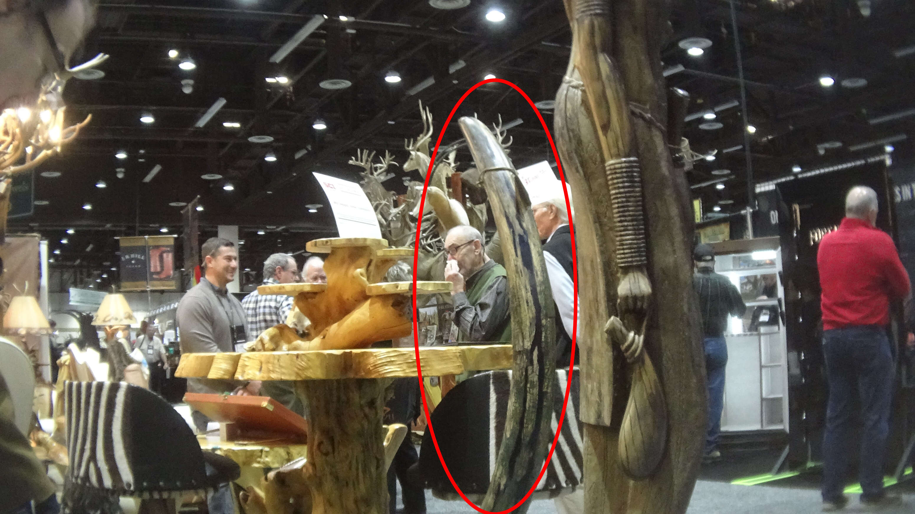Mammoth tooth being sold at hunting convention