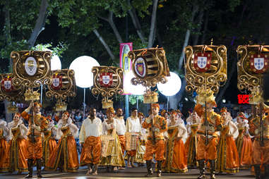 a giant street parade in honor of Saint Anthony