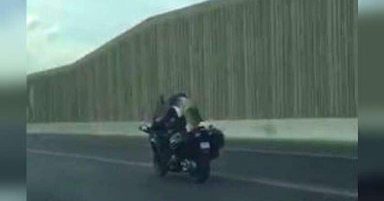 Motorcycling husky
