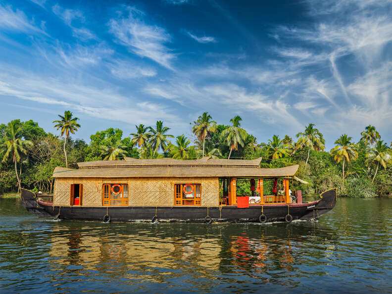 houseboat on Kerala backwaters. Kerala, India
