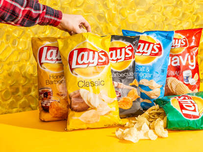 Lay's chips lays potato chip classic sour cream and onion barbecue bbq wavy ranking thrillist