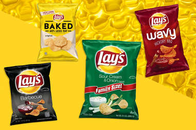 Lay's chips barbecue baked wavy sour cream and onion