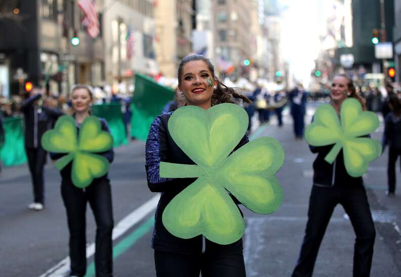 st. patrick's parade cheerleaders