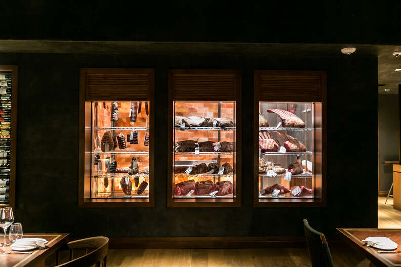 himalayan salt dry aging steak room