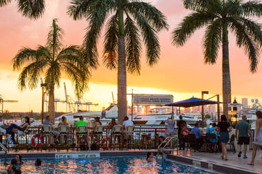 Watch the sun go down from a waterfront bar.