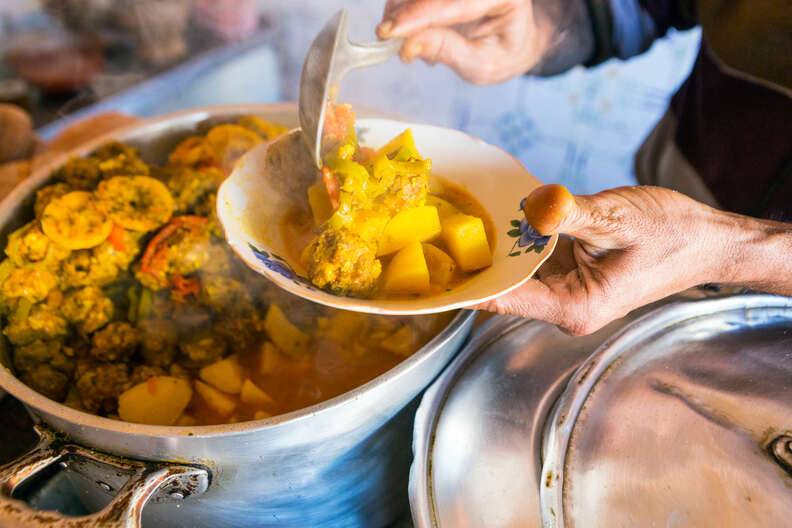 Sardine kefta and preserved lemon tagine stew, Marrakech