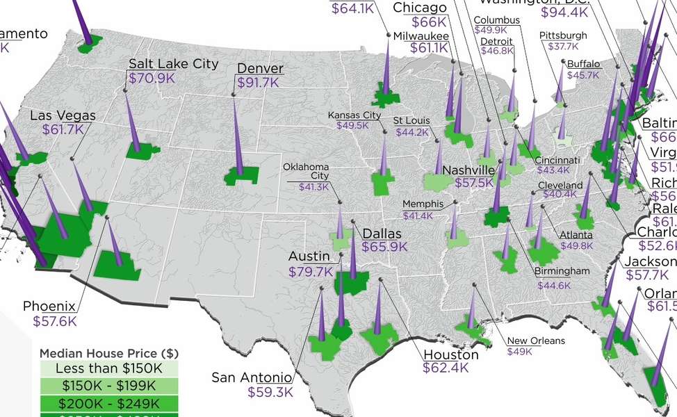 Salary Needed to Buy a Home In Major US Cities, Mapped - Thrillist