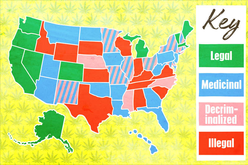 What States Have Legalized Weed Weed Laws In All 50 States Explained Thrillist