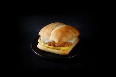 Spicy chorizo, Monterey Jack & egg breakfast sandwich