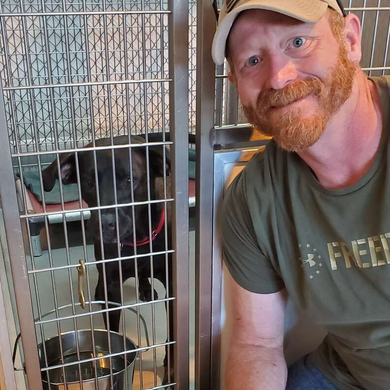 Rescuer visiting dog he saved from hot car