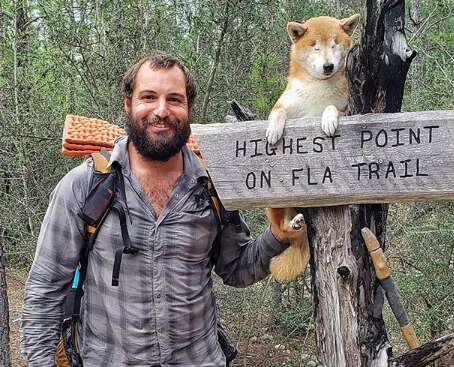 A guy and his blind dog hike the Florida Trail