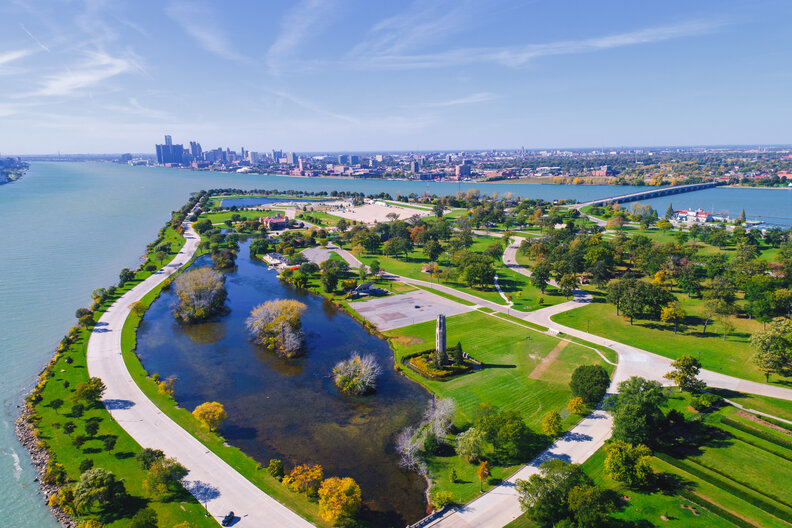 Belle Isle Aerial Detroit