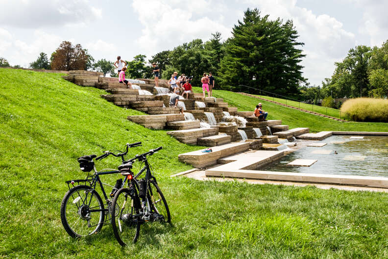 Government Hill fountain in Forest Park.