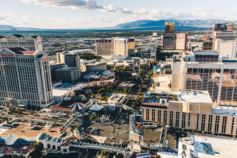 Night Aerial View, Las Vegas Wallpaper Mural by Magic Murals