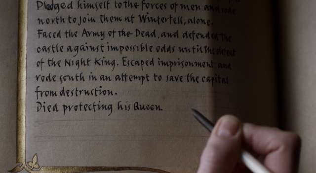 Game Of Thrones Finale What Did Brienne Write In The Book Of