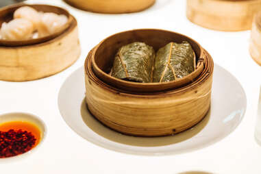loh mai gai lotus root wrapped rice sticky rices chinese sausage
