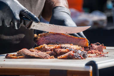 slicing beef