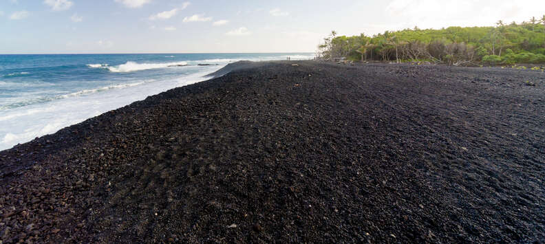 black sand beach