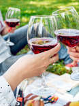 red wine in park