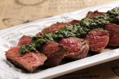 beef with chimichurri sauce