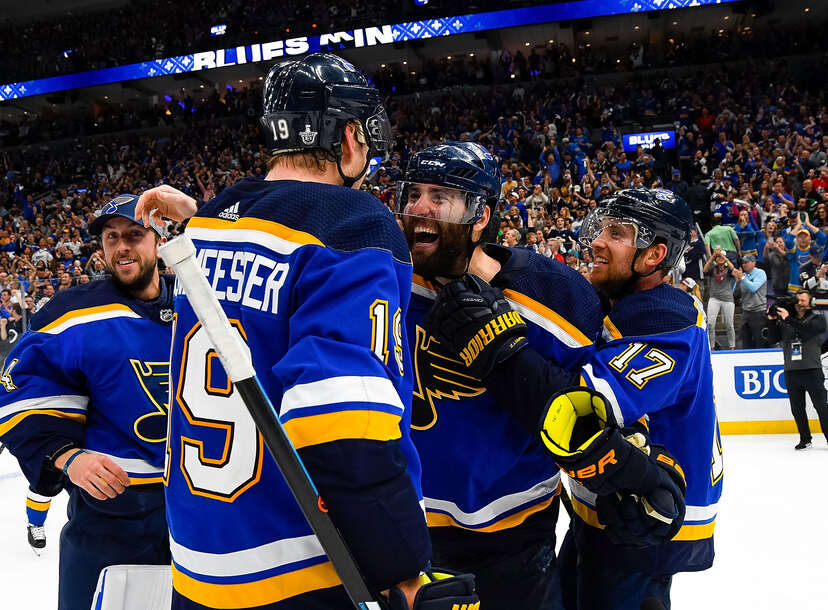 The Blues win the Stanley Cup  and St. Louis throws a party