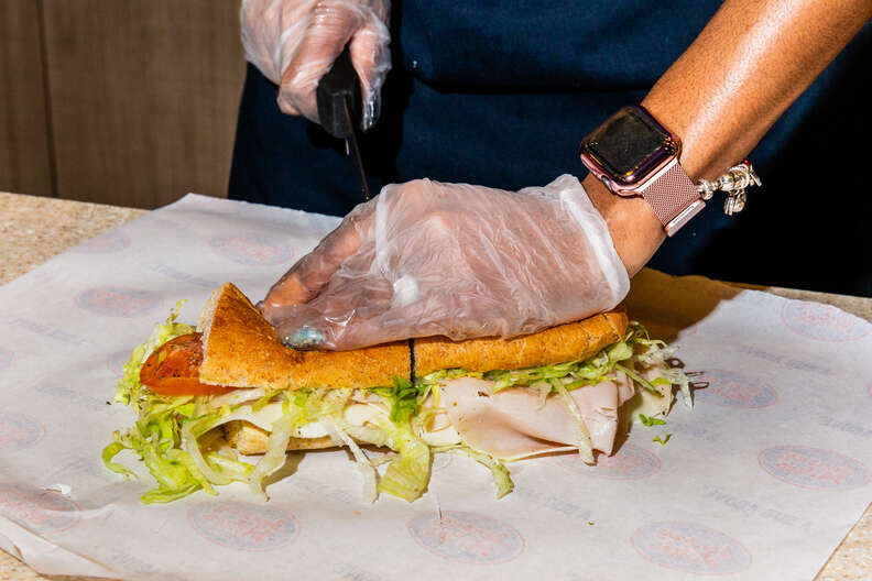 cold sub being cut