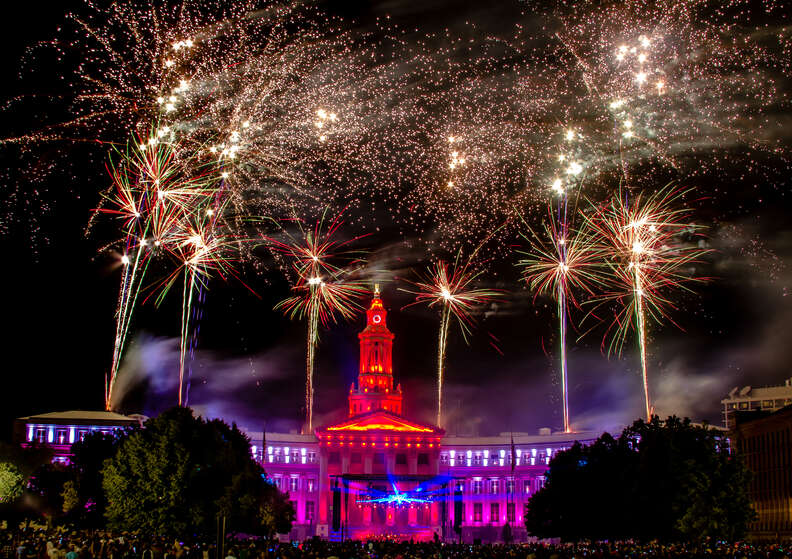 Fourth of July Celebration Fireworks in Civic Center Park