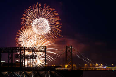 Oakland Bay Bridge Fireworks