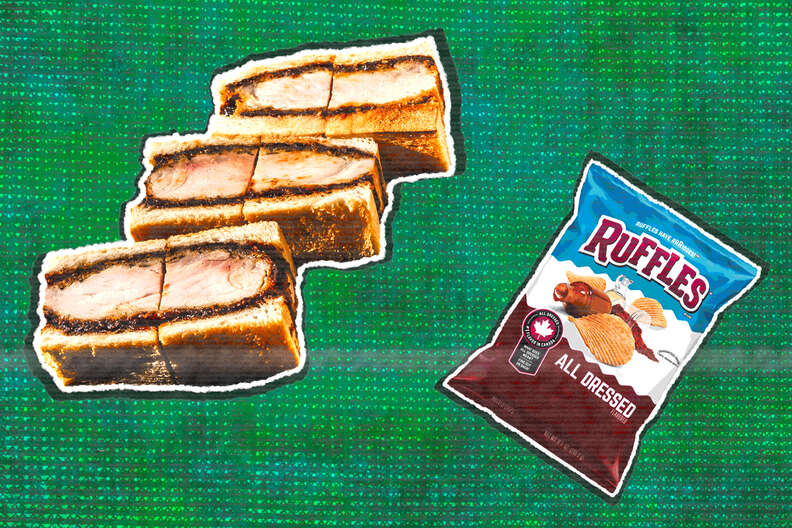 katsu sando sandwich all dressed ruffles chips