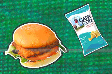 fried fish sandwich salt and vinegar chips