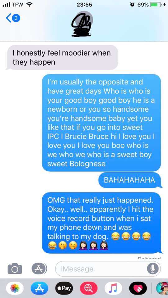 Ashlee Bradford accidentally sends a text of her speaking to her dog
