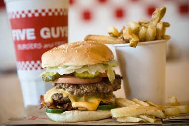 five guys burgers and fries fry frie burger cheese cheeseburger fast casual what to order