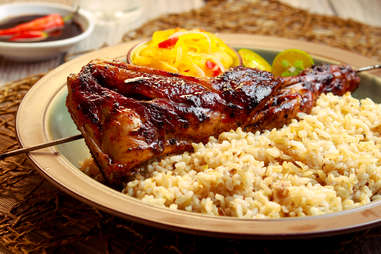 Delicious Chicken Inasal with rice. Filipino cuisine