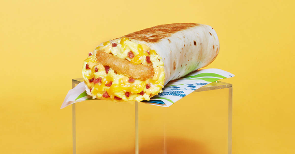 New Taco Bell Hash Brown Toasted Breakfast Burrito Added to the Menu