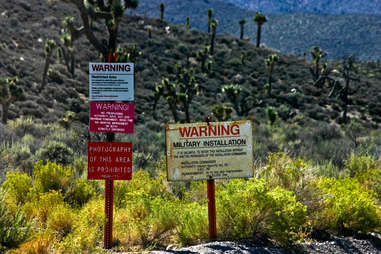 Area 51 fence and warning signs