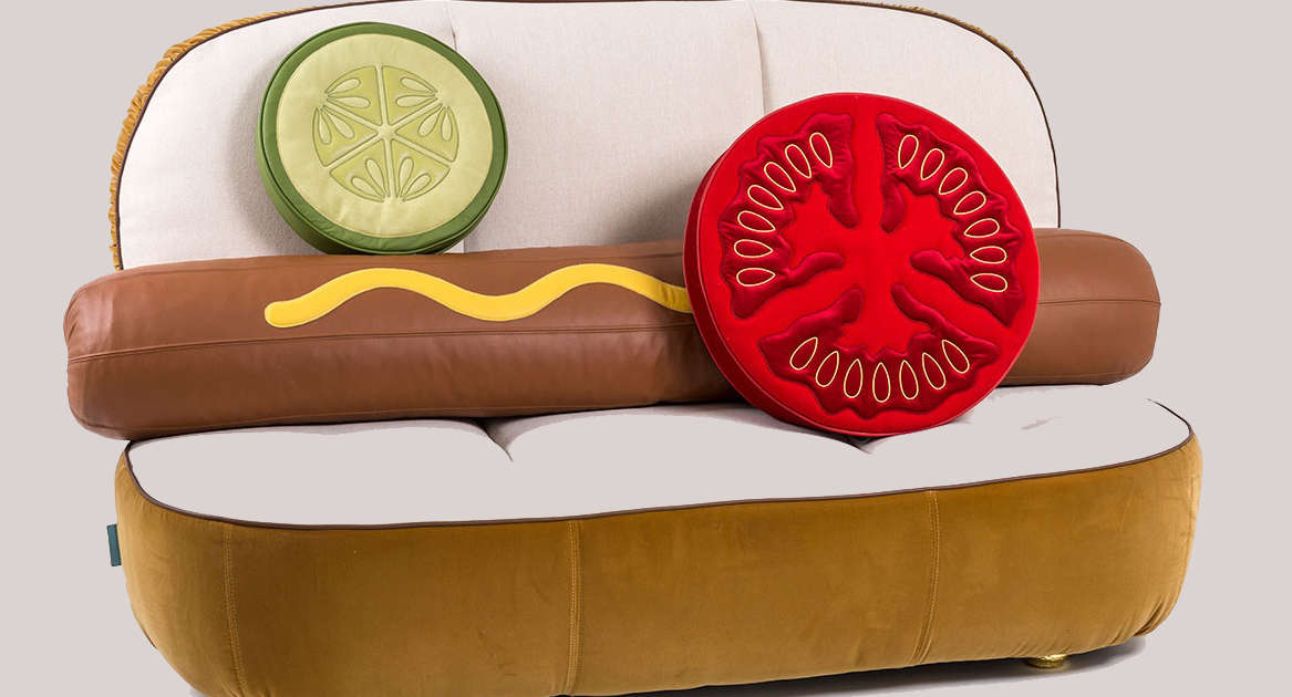 Twitter Has a Lot of Thoughts About this $7,100 Hot Dog Couch
