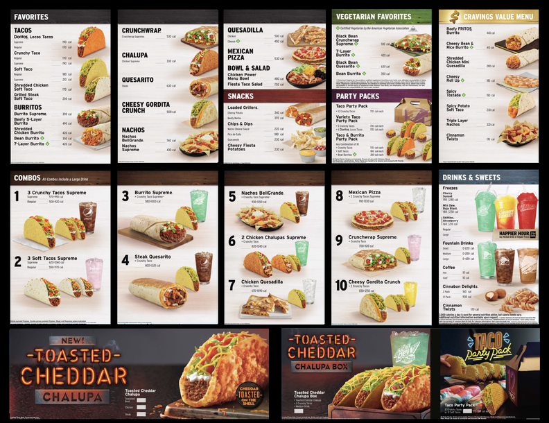 Taco bell value meals list