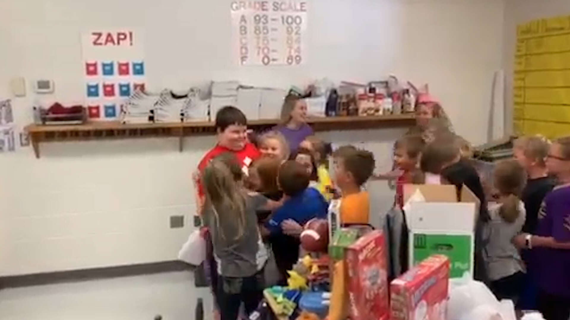 Elementary School Students Surprise Classmate with Toys After House Fire
