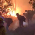 LA County Firefighters Work to Contain Saddleridge Fire 