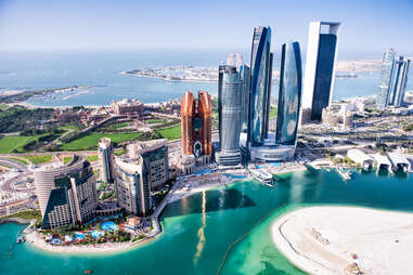 overhead view of Abu Dhabi skyline